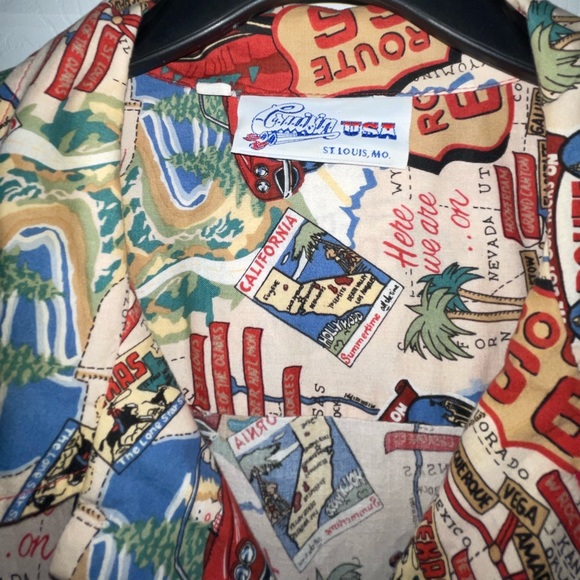 Cruisin USA Route 66 Print Short Sleeve Button Down Shirt. Sz XXL. - Picture 3 of 5